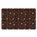 Halloween Pumpkin Faces Pattern Print Polyester Doormat