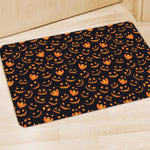 Halloween Pumpkin Faces Pattern Print Polyester Doormat
