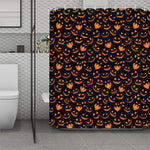 Halloween Pumpkin Faces Pattern Print Polyester Shower Curtain