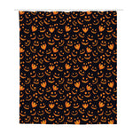Halloween Pumpkin Faces Pattern Print Polyester Shower Curtain