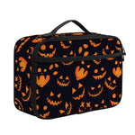Halloween Pumpkin Faces Pattern Print Portable Lunch Bag