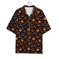 Halloween Pumpkin Faces Pattern Print Rayon Hawaiian Shirt