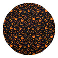 Halloween Pumpkin Faces Pattern Print Round Blanket
