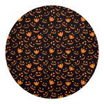 Halloween Pumpkin Faces Pattern Print Round Blanket