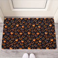 Halloween Pumpkin Faces Pattern Print Rubber Doormat