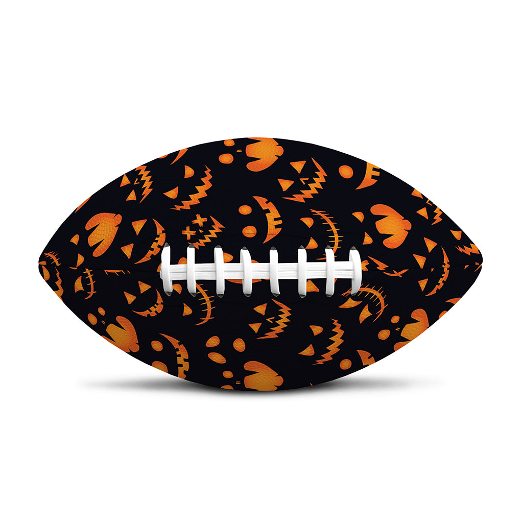 Halloween Pumpkin Faces Pattern Print Rugby Ball