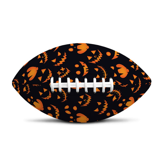 Halloween Pumpkin Faces Pattern Print Rugby Ball