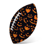 Halloween Pumpkin Faces Pattern Print Rugby Ball