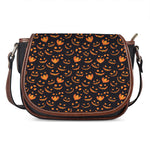 Halloween Pumpkin Faces Pattern Print Saddle Bag
