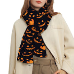 Halloween Pumpkin Faces Pattern Print Scarf