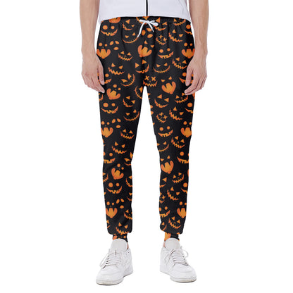 Halloween Pumpkin Faces Pattern Print Scuba Joggers