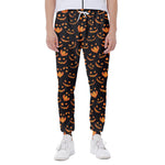 Halloween Pumpkin Faces Pattern Print Scuba Joggers