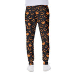 Halloween Pumpkin Faces Pattern Print Scuba Joggers