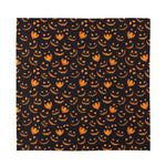 Halloween Pumpkin Faces Pattern Print Silk Bandana