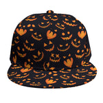 Halloween Pumpkin Faces Pattern Print Snapback Cap