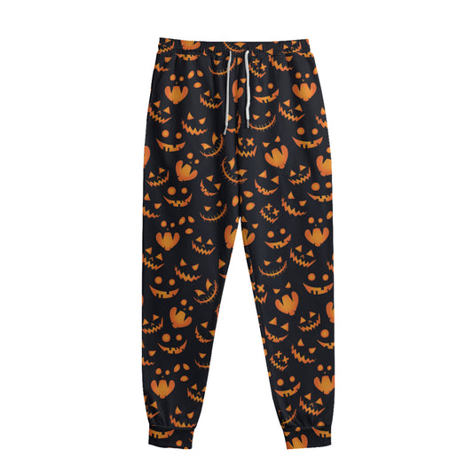 Halloween Pumpkin Faces Pattern Print Sweatpants