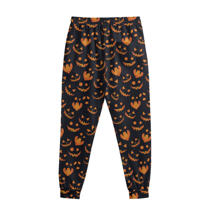 Halloween Pumpkin Faces Pattern Print Sweatpants