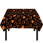 Halloween Pumpkin Faces Pattern Print Tablecloth