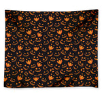Halloween Pumpkin Faces Pattern Print Tapestry