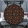 Halloween Pumpkin Faces Pattern Print Tire Cover With Camera Hole