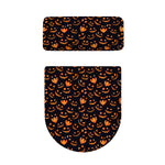 Halloween Pumpkin Faces Pattern Print Toilet Lid And Tank Cover Set