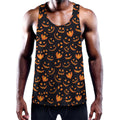 Halloween Pumpkin Faces Pattern Print Men's Workout Tank Top