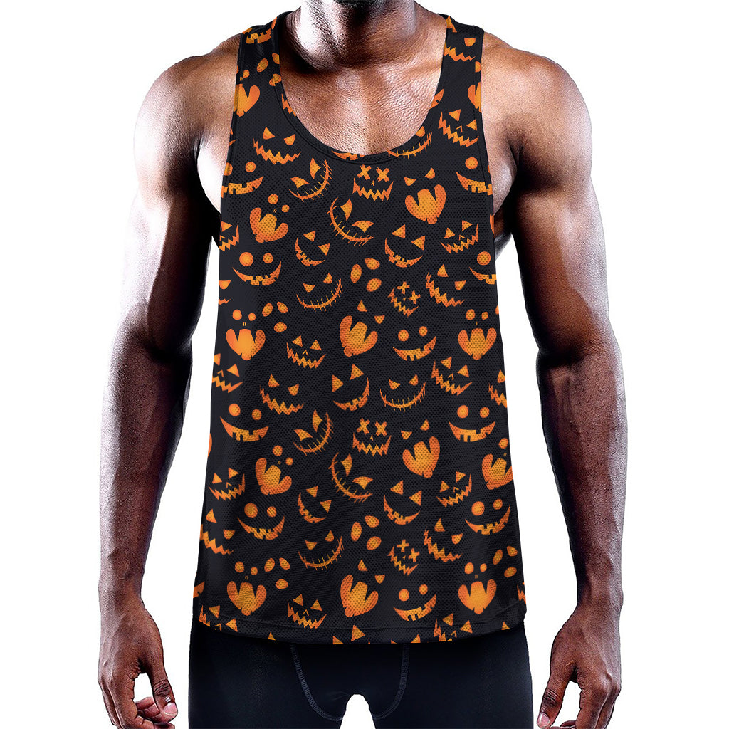 Halloween Pumpkin Faces Pattern Print Training Tank Top