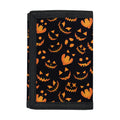 Halloween Pumpkin Faces Pattern Print Trifold Wallet