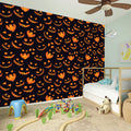 Halloween Pumpkin Faces Pattern Print Wall Sticker