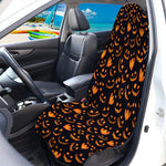 Halloween Pumpkin Faces Pattern Print Waterproof Car Seat Cover