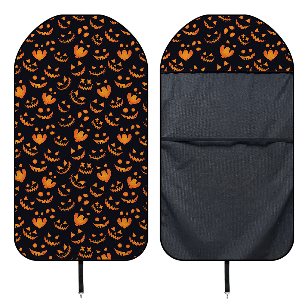 Halloween Pumpkin Faces Pattern Print Waterproof Car Seat Cover