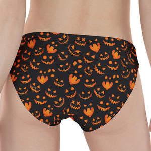 Halloween Pumpkin Faces Pattern Print Women's Panties