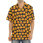 Halloween Pumpkin Jack-O'-Lantern Print Aloha Shirt