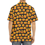 Halloween Pumpkin Jack-O'-Lantern Print Aloha Shirt