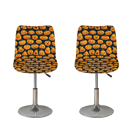 Halloween Pumpkin Jack-O'-Lantern Print Bar Stool Covers