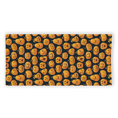 Halloween Pumpkin Jack-O'-Lantern Print Beach Towel