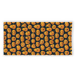 Halloween Pumpkin Jack-O'-Lantern Print Beach Towel