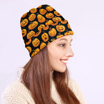 Halloween Pumpkin Jack-O'-Lantern Print Beanie