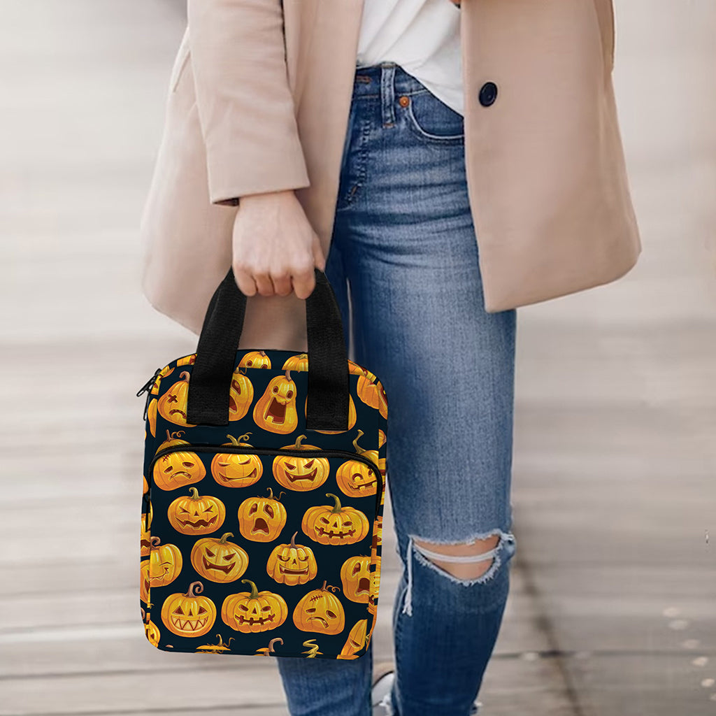 Halloween Pumpkin Jack-O'-Lantern Print Bible Tote Bag