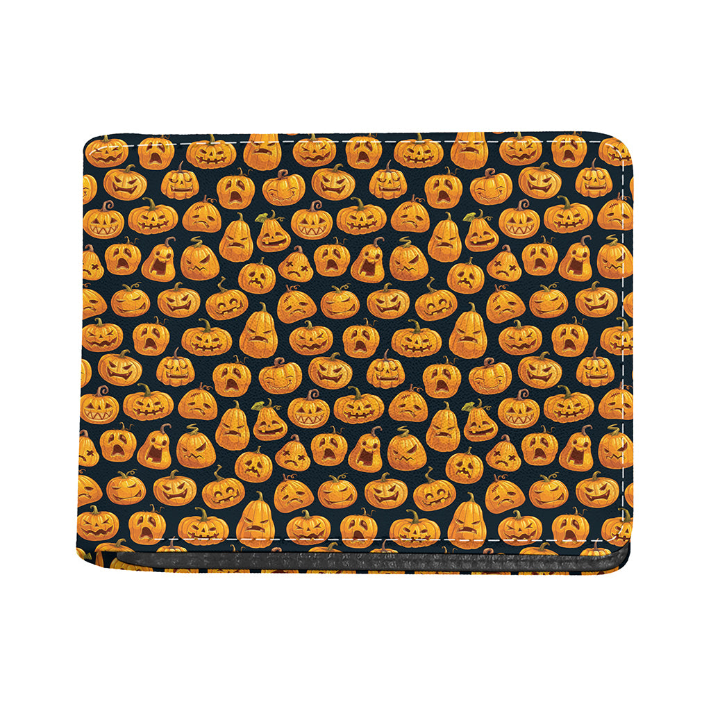 Halloween Pumpkin Jack-O'-Lantern Print Bifold Wallet