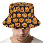 Halloween Pumpkin Jack-O'-Lantern Print Bucket Hat