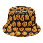 Halloween Pumpkin Jack-O'-Lantern Print Bucket Hat