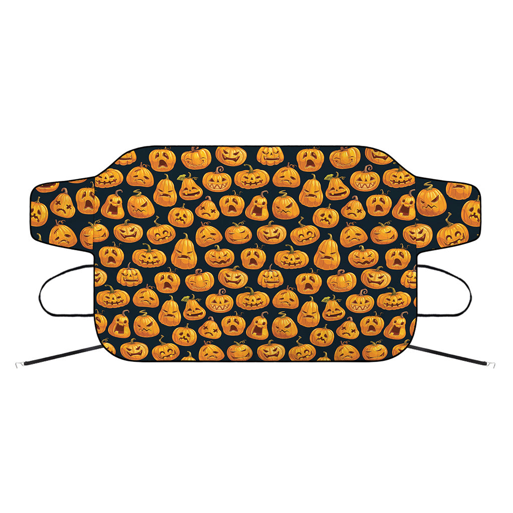 Halloween Pumpkin Jack-O'-Lantern Print Car Windshield Snow Cover