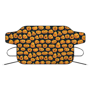 Halloween Pumpkin Jack-O'-Lantern Print Car Windshield Snow Cover