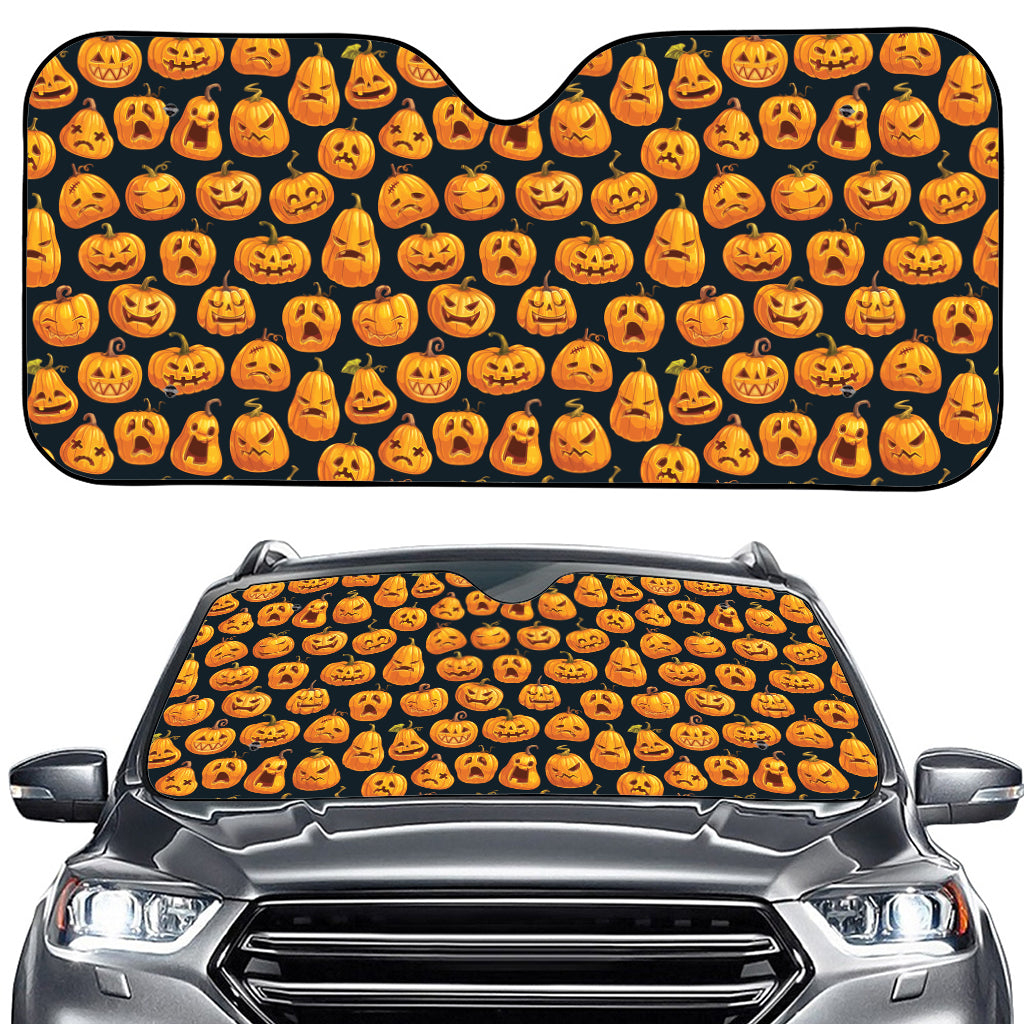 Halloween Pumpkin Jack-O'-Lantern Print Car Windshield Sun Shade