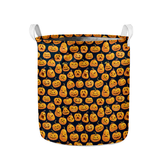 Halloween Pumpkin Jack-O'-Lantern Print Collapsible Laundry Basket