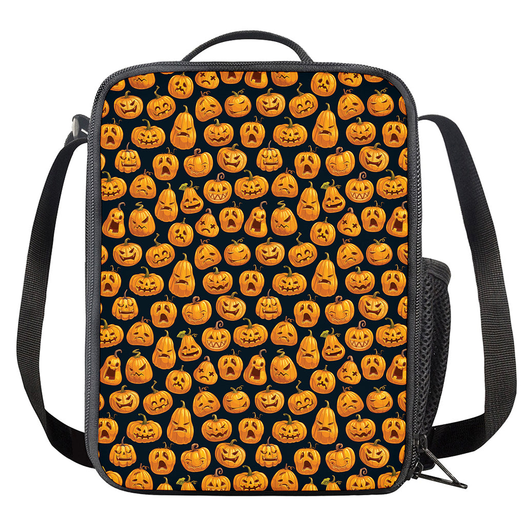 Halloween Pumpkin Jack-O'-Lantern Print Crossbody Lunch Bag