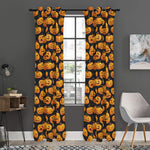 Halloween Pumpkin Jack-O'-Lantern Print Curtain