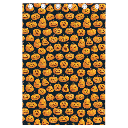 Halloween Pumpkin Jack-O'-Lantern Print Curtain
