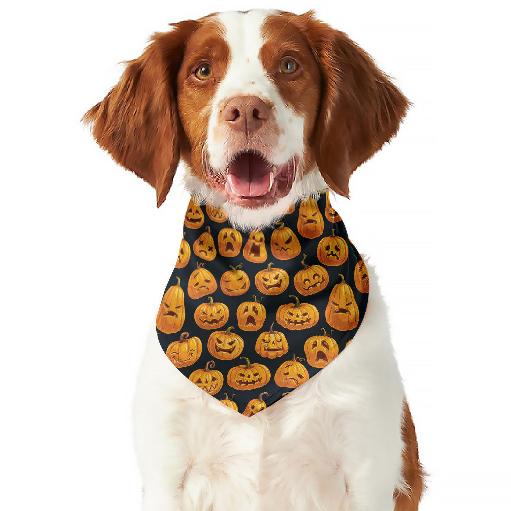 Halloween Pumpkin Jack-O'-Lantern Print Dog Bandana